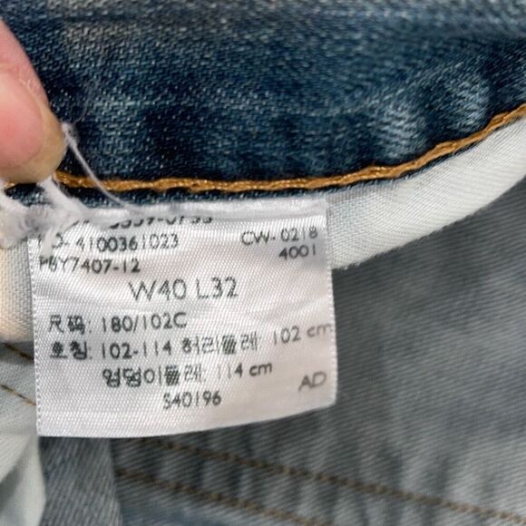 Levis Mens Mid‎ Rise Straight Leg Denim Jeans Medium Wash Size 40X32 - Picture 6 of 6